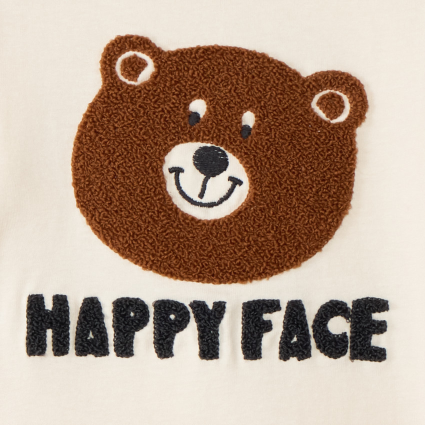 T-shirt manches longues à broderie effet bouclette pour bébé garçon 