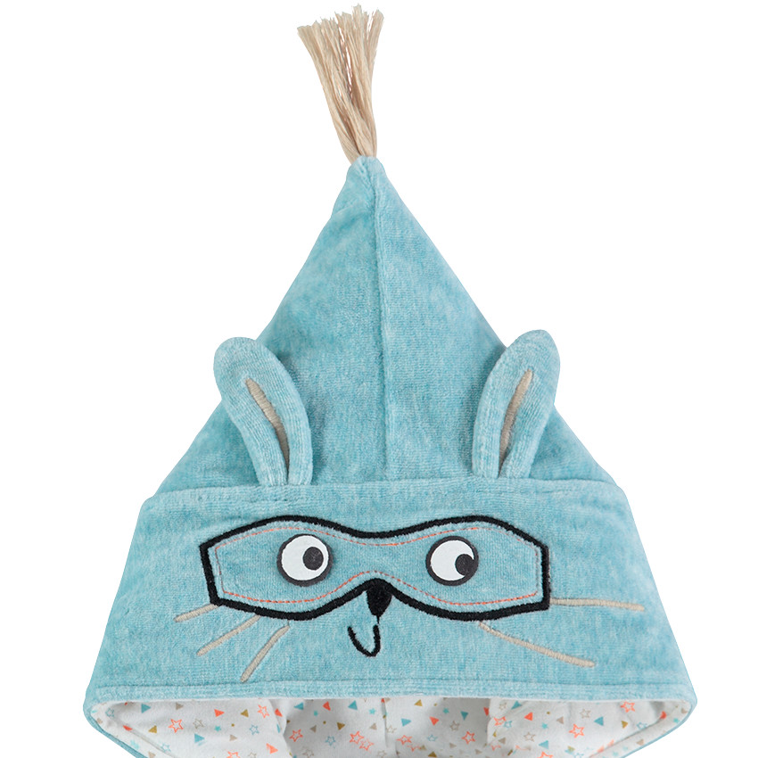 Βελούδινη ζακέτα με μυτερή κουκούλα και κεντημένο ζωάκι  Additional Βελούδινη ζακέτα με μυτερή κουκούλα και κεντημένο ζωάκι