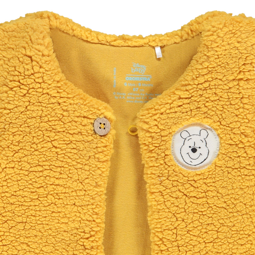 Ensemble gilet en bouclette + t-shirt Winnie l'Ourson + pantalon pour bébé garçon 
