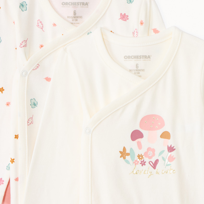 Σετ από 7 bodies μακρυμάνικα forêt για bebe κορίτσι με διαφορετικά ανοίγματα ανάλογα με την ηλικία 