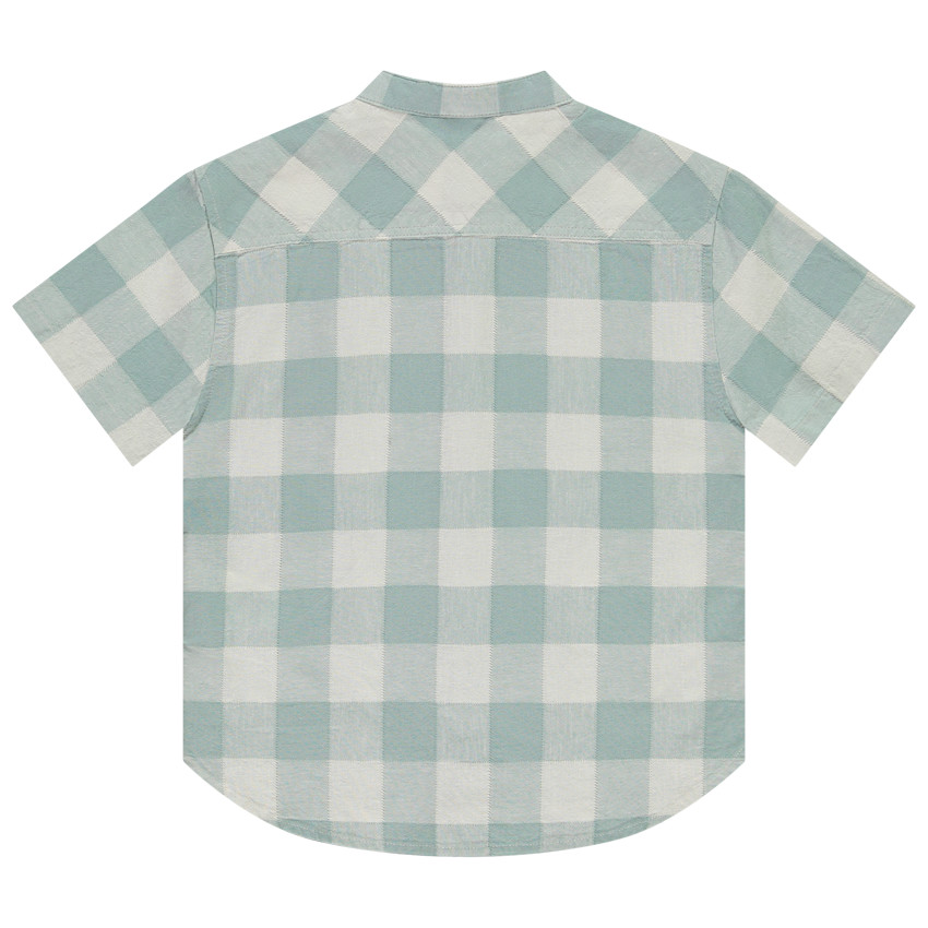 Πουκάμισο κοντομάνικο με καρό σχέδιο και γιακά mao για αγόρι 