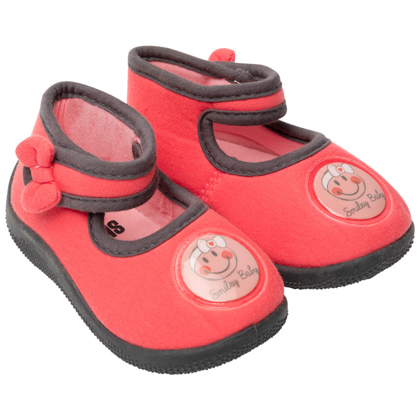 Βρεφικά παπουτσάκια babies jersey με badge Smiley Baby 