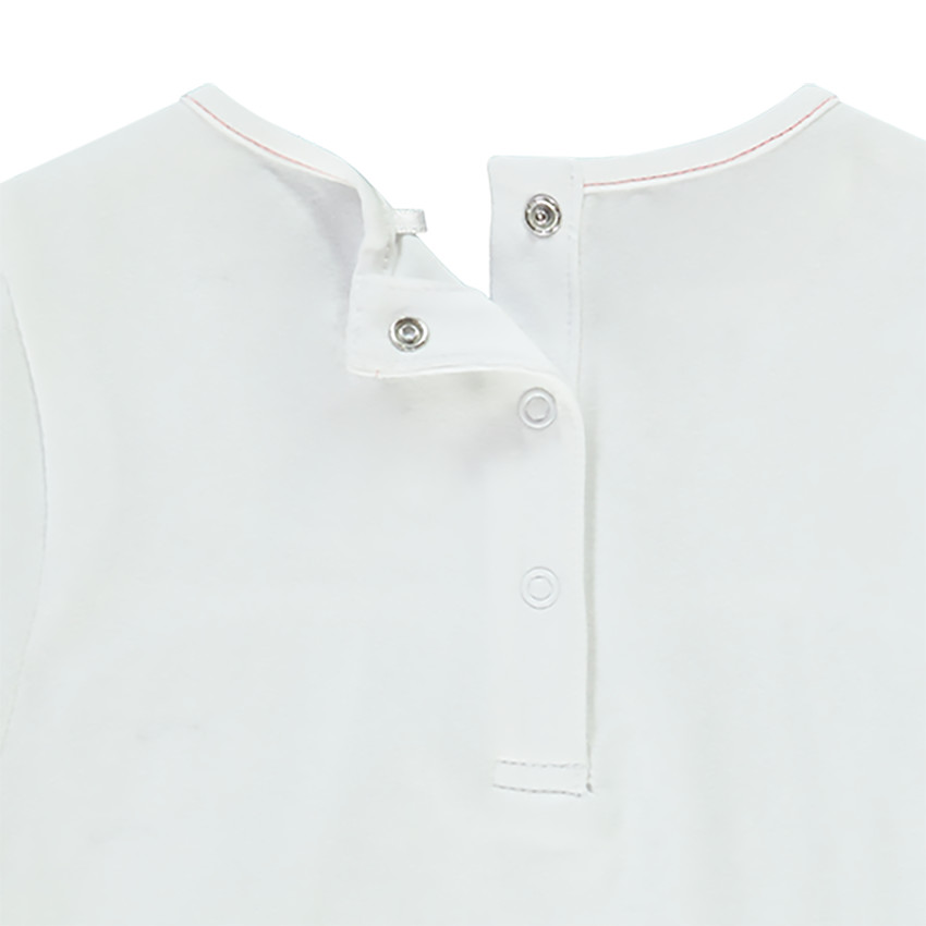 T-shirt manches courtes en jersey avec print jungle et noeud fantaisie pour bébé fille 