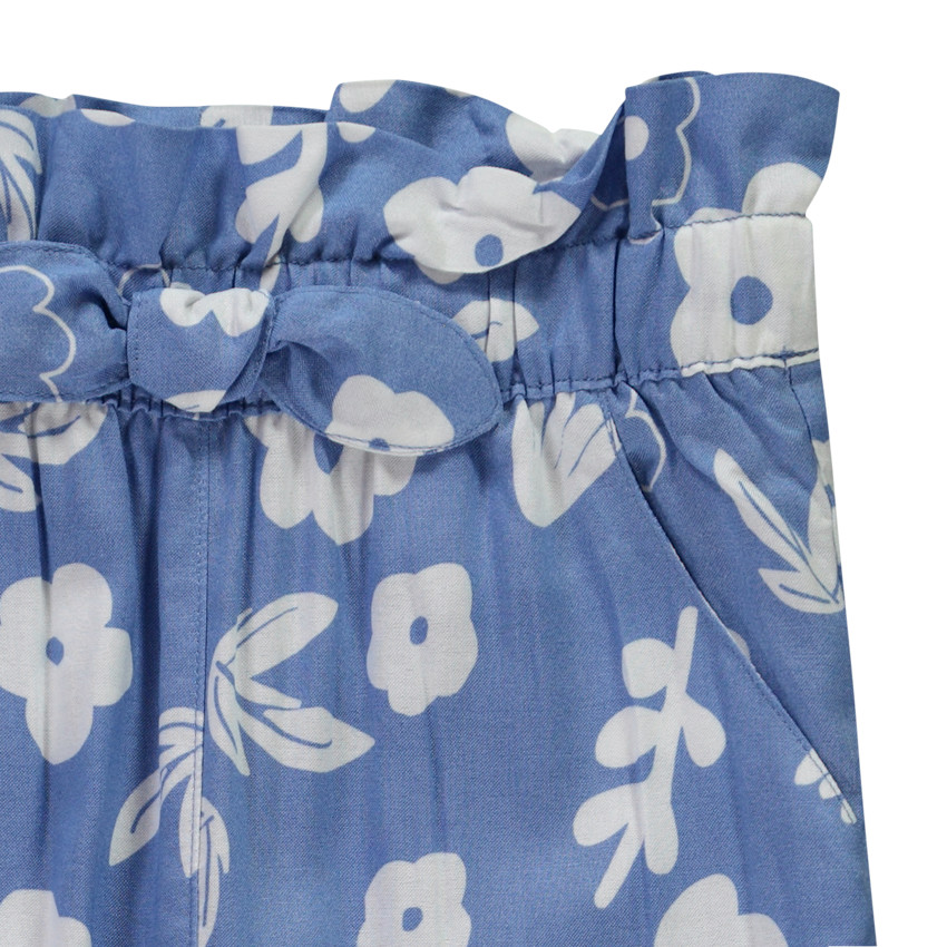 Παντελόνι φαρδύ και ρευστό με σχέδιο λουλούδια για κορίτσι 