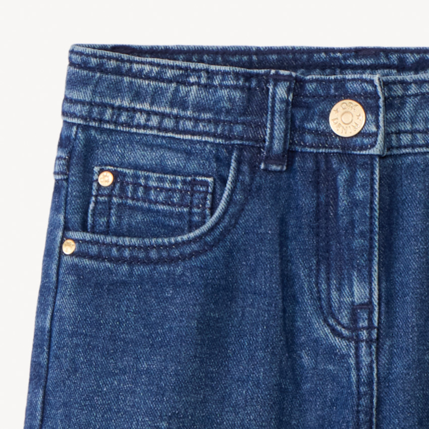 Jean large en denim bleu stone pour fille 