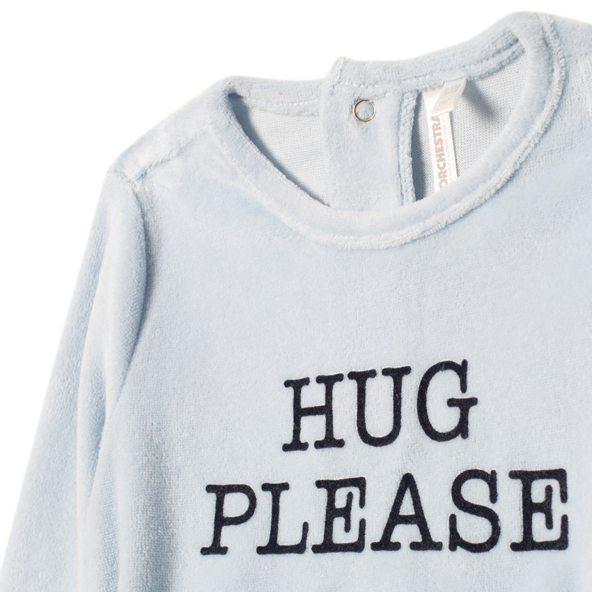 Πιτζάμα βελουτέ με μήνυμα σχέδιο για bebe αγόρι 