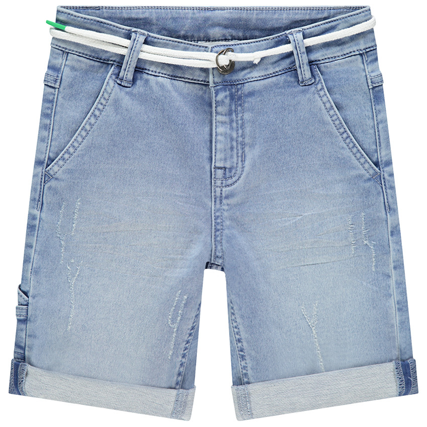 Βερμούδα jean effet used με ζώνη cordelette  Additional Βερμούδα jean effet used με ζώνη cordelette