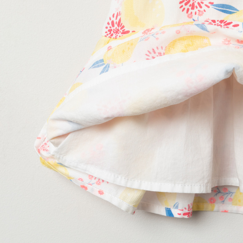 Φόρεμα με τιράντες με σχέδιο λεμόνια σε όλη την επιφάνεια 