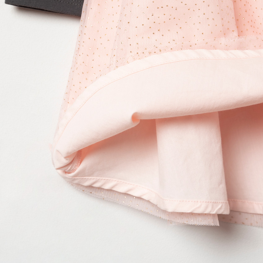 Φόρεμα μακρυμάνικο effet 2 σε 1 σχέδιο χορεύτρια για bebe κορίτσι 