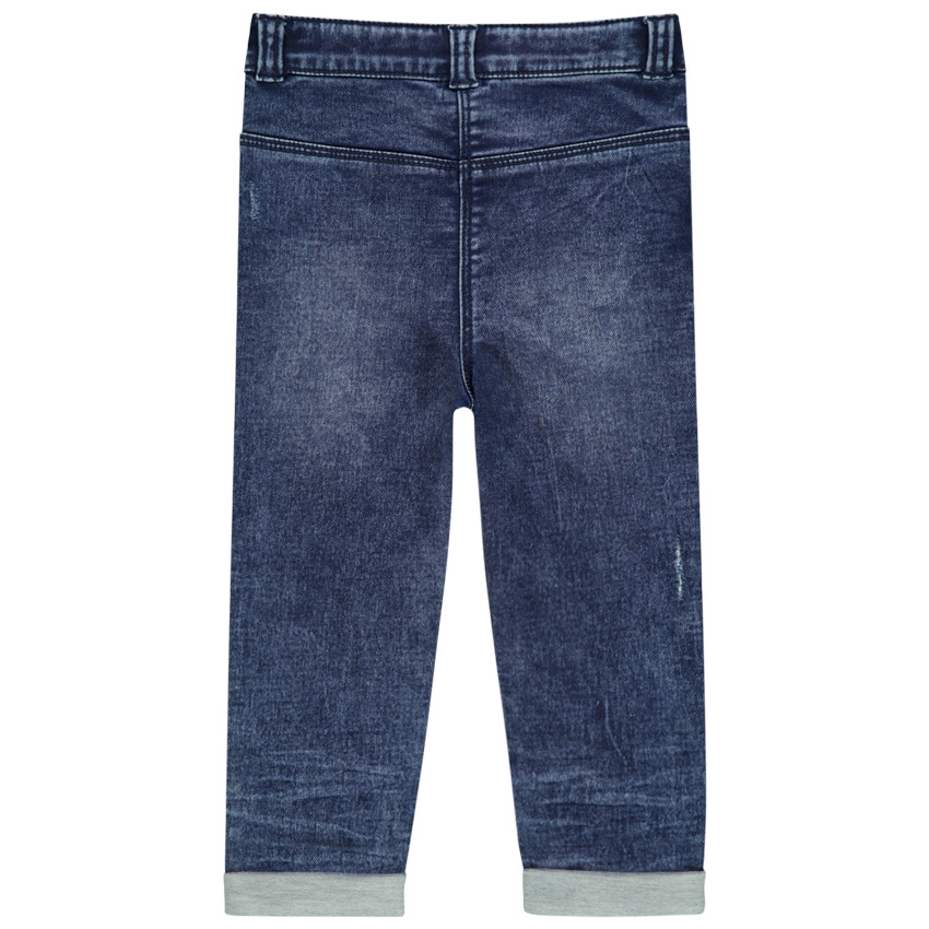 Τζιν με φθαρμένη και τσαλακωμένη όψη και τυπωμένες καρδούλες 