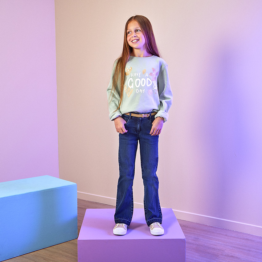 Παντελόνι από denim σε γραμμή καμπάνα για κορίτσι 