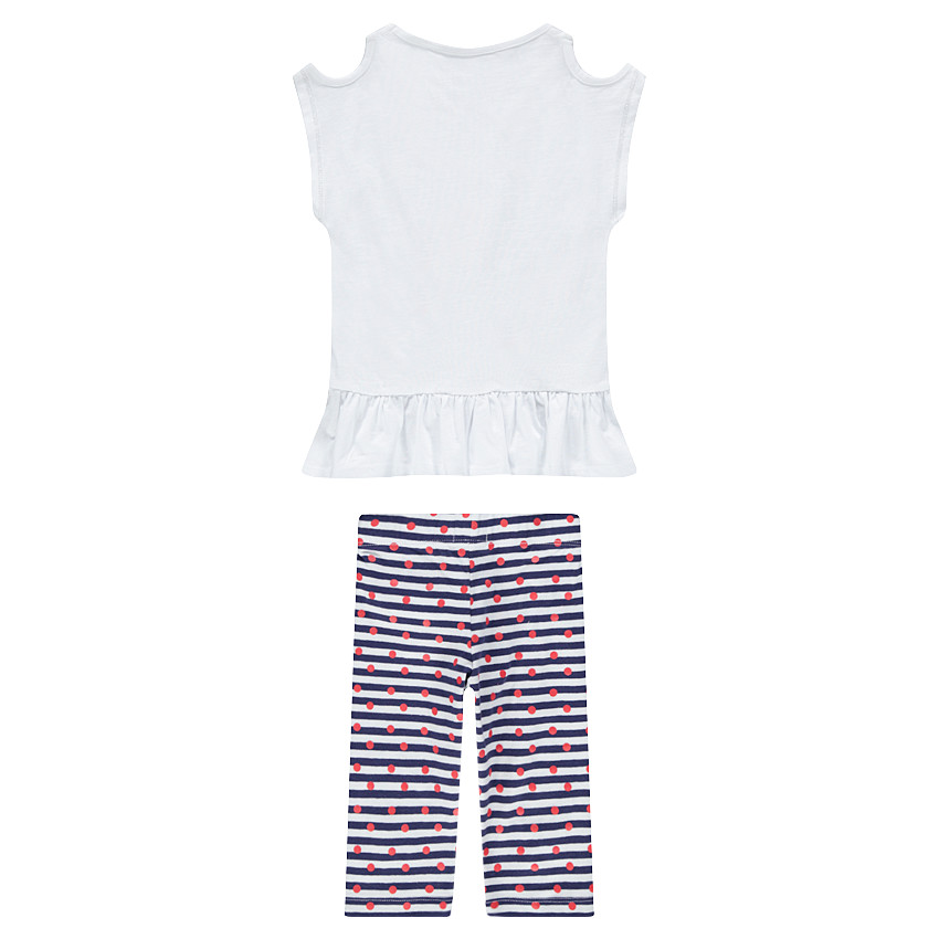 Σύνολο τουνίκ με τύπωμα και κοντό ριγέ κολάν 