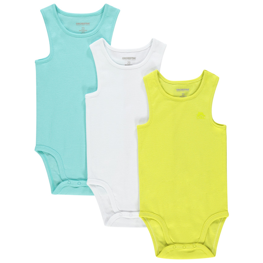 Σετ από 3 αμάνικα σώματα από βαμβάκι για μωρό αγόρι με εκτύπωση λογότυπου  Additional Σετ από 3 αμάνικα σώματα από βαμβάκι για μωρό αγόρι με εκτύπωση λογότυπου