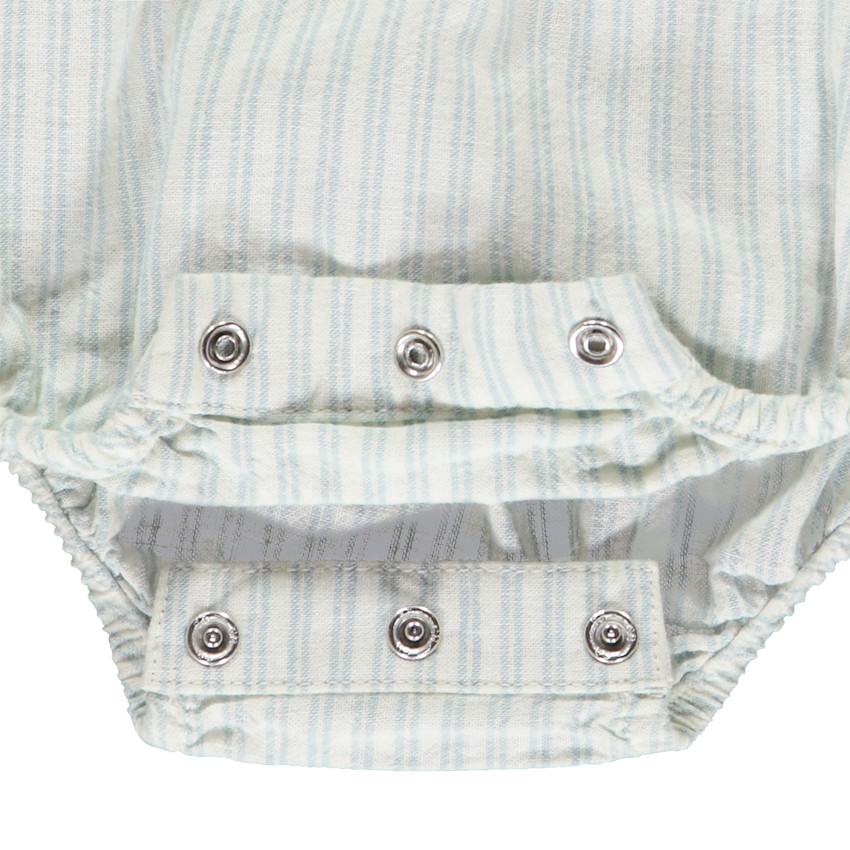 Σετ 2 τμχ. με ριγέ βαμβακερή μπαρμπούτα για bebe αγόρι 