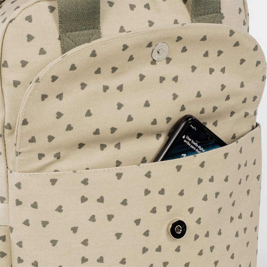 Τσάντα Αλλαξιέρα Backpack Poppy Olive Hearts 