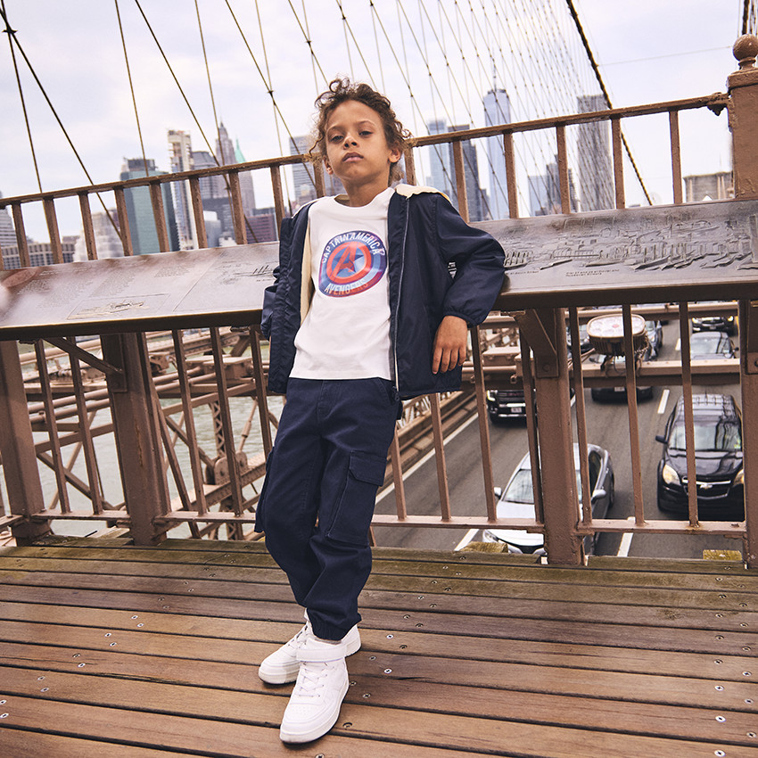 T-shirt μακρυμάνικο print ολογραφικό Captain America Marvel για αγόρι 