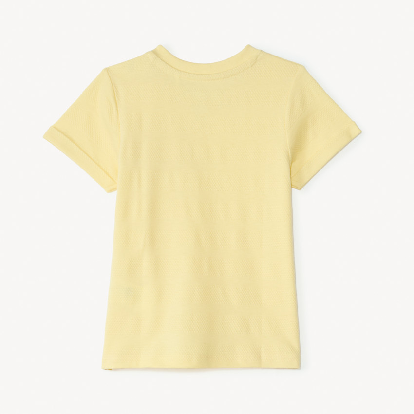 T-shirt κοντομάνικο απλό από ζέρσεϊ με εφέ ποπ κορν για μωρό αγόρι 