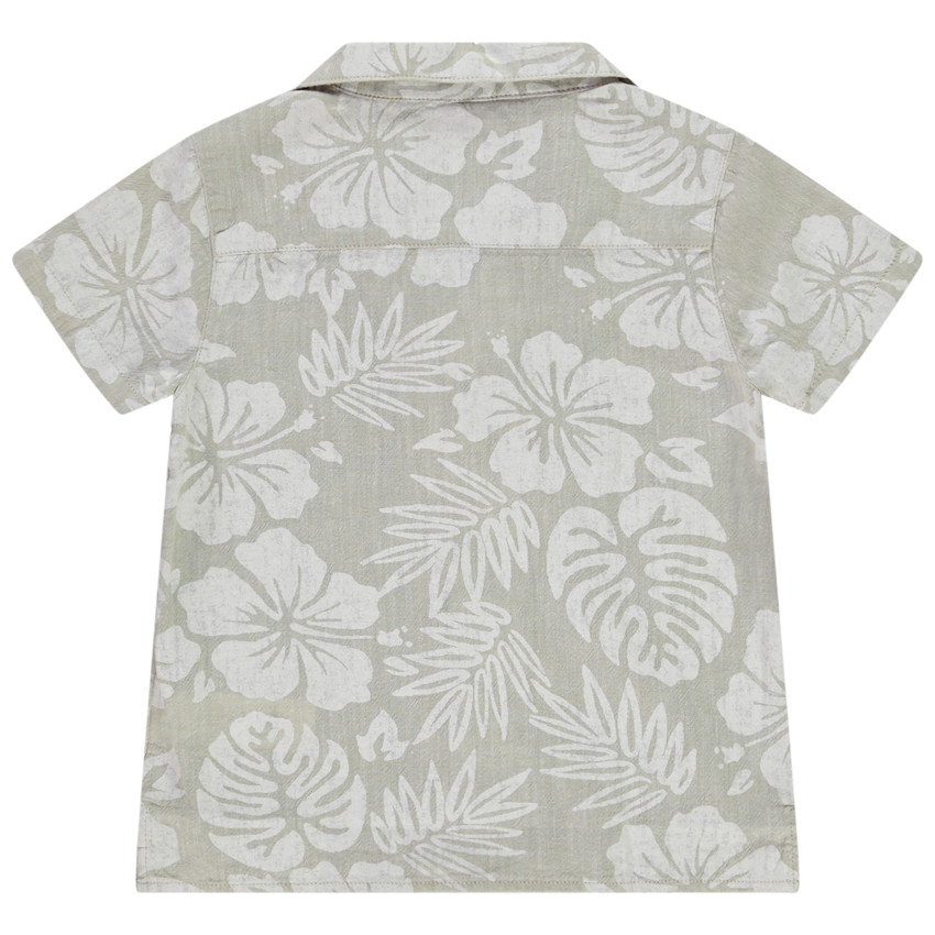 Κοντομάνικο πουκάμισο με φυτικό σχέδιο για μωρό αγόρι 