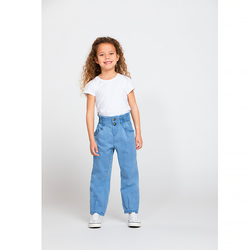 Παντελόνι από βισκόζη και βαμβάκι με ελαστική μέση 