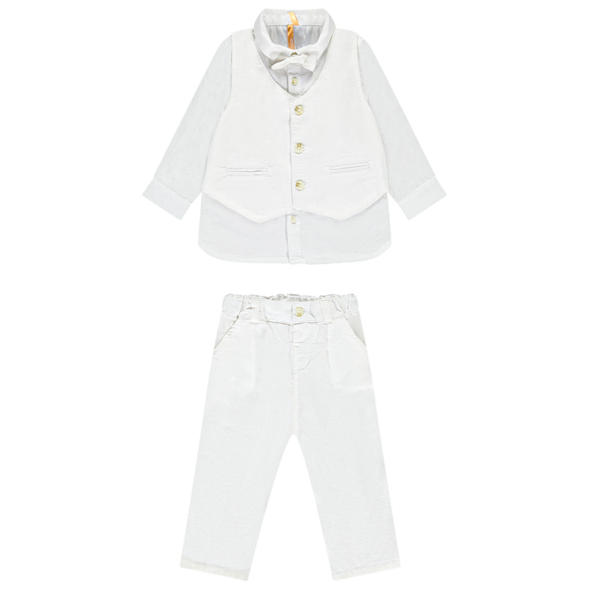 Σετ παντελονιού και πουκαμίσου με αφαιρούμενη ζακέτα για μωρό αγόρι 