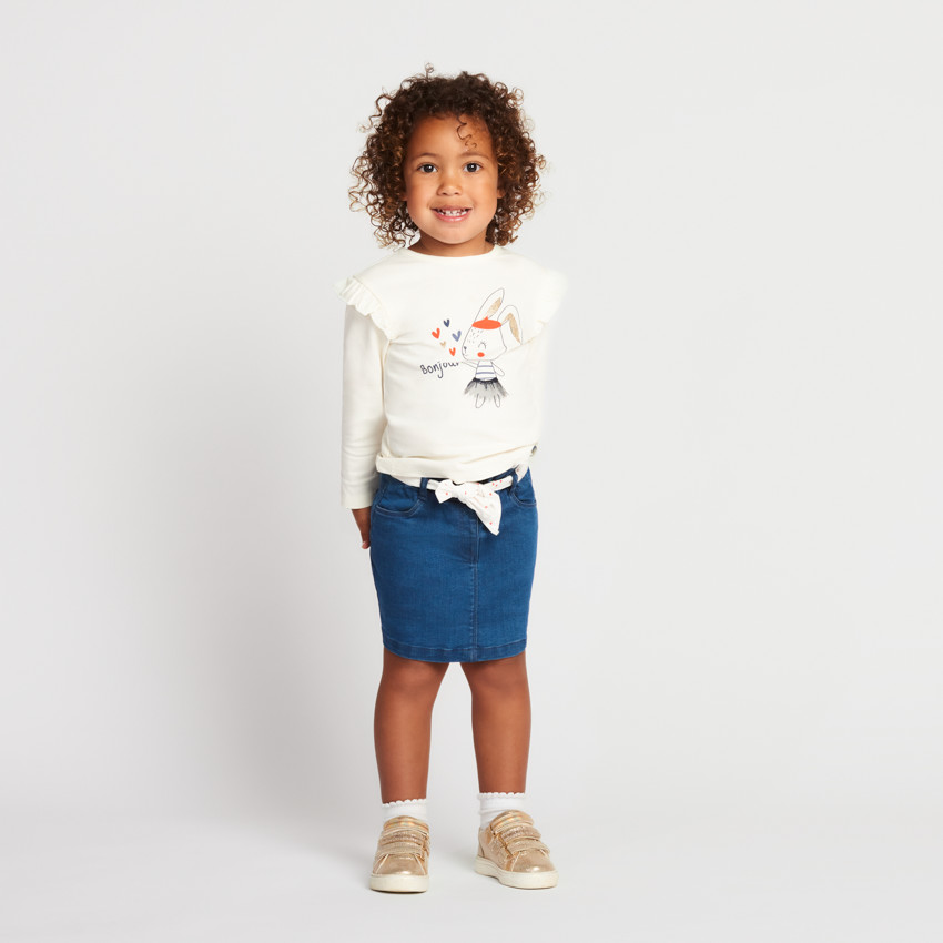 T-shirt manches longues avec lapin fantaisie pour bébé fille 