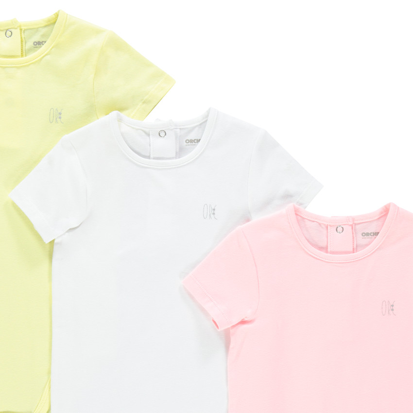 Σετ από 3 μονόχρωμα κοντομάνικα σώματα για κορίτσι μωρό  Additional Σετ από 3 μονόχρωμα κοντομάνικα σώματα για κορίτσι μωρό