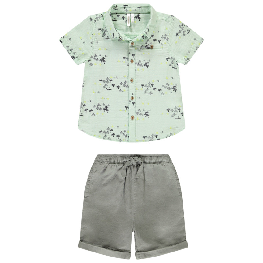 Σετ 2 τμχ. με πουκάμισο με σχέδιο για μωρό αγόρι 