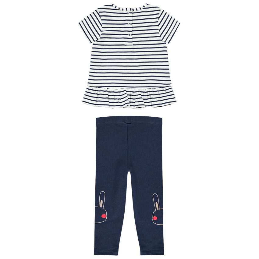 Ensemble avec tunique rayée et legging pour bébé fille 