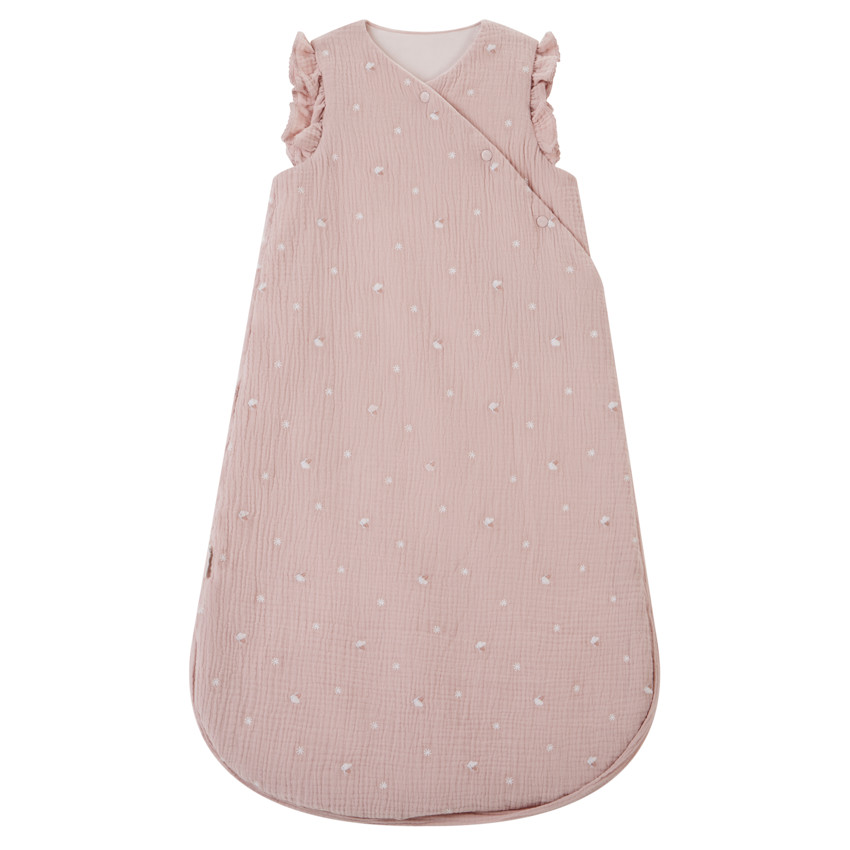 Κεντημένος υπνόσακος από διπλή γάζα TOG 2 Promenade Bucolique ροζ 