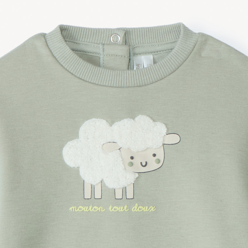 Σετ φόρμας molleton με σχέδιο πρόβατο για μωρό 