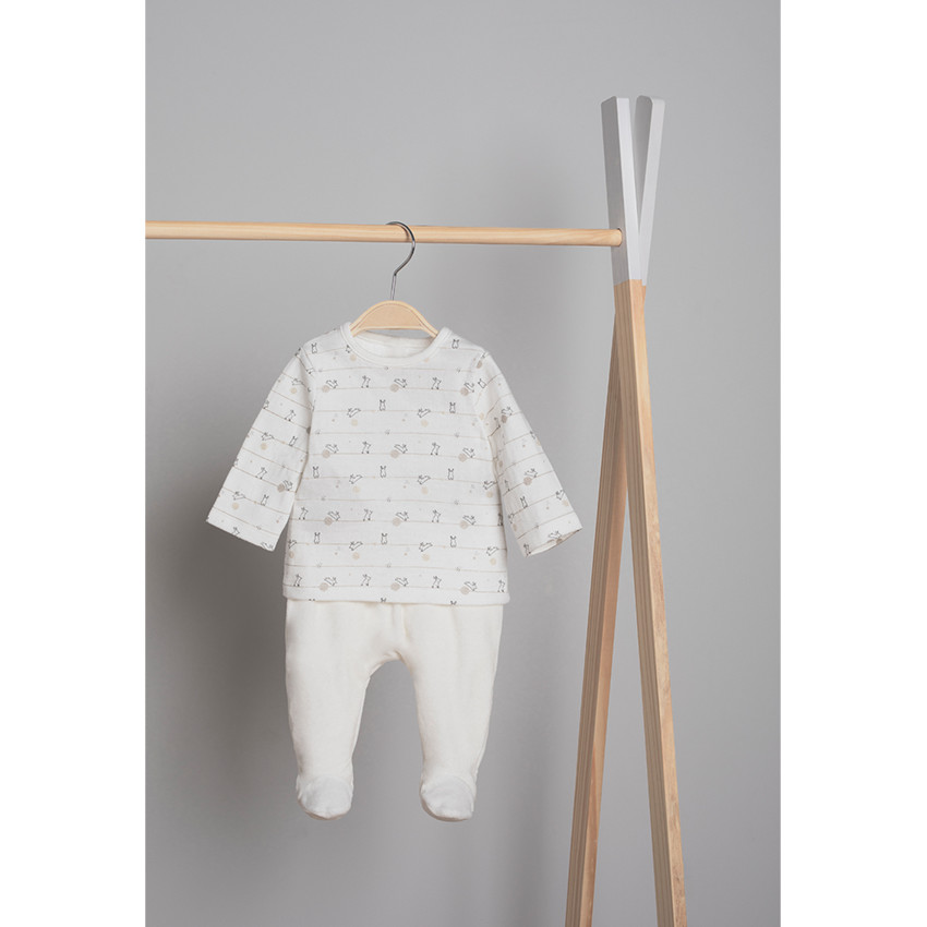 Πιτζάμα με εμπριμέ ζέρσεϊ μπλούζα και μονόχρωμο βελουτέ παντελόνι  Additional Πιτζάμα με εμπριμέ ζέρσεϊ μπλούζα και μονόχρωμο βελουτέ παντελόνι