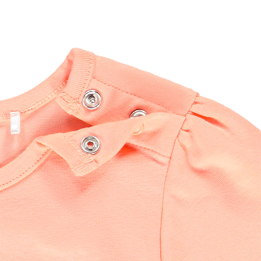 T-shirt κοντομάνικο σχέδιο ροδάκινο για bebe κορίτσι 