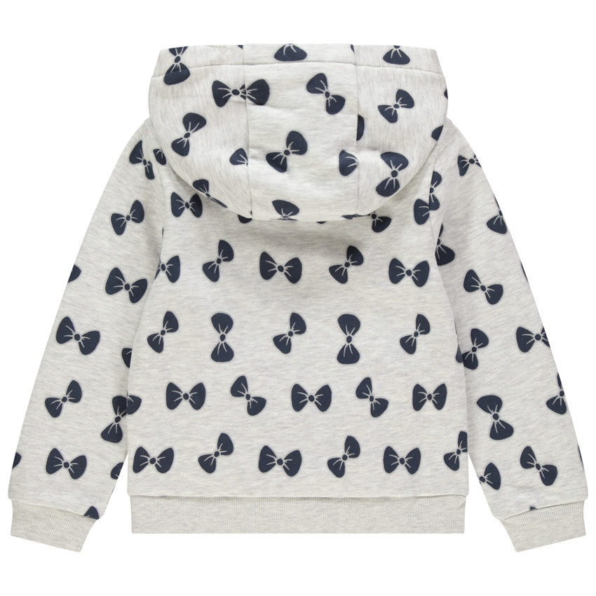 Gilet à capuche zippé imprimé noeuds all-over 