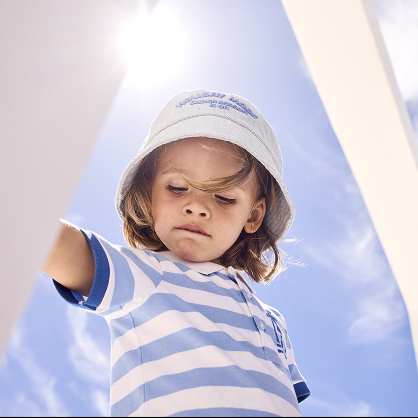 Καπέλο Bob σε jean με 3D κέντημα για αγόρι 