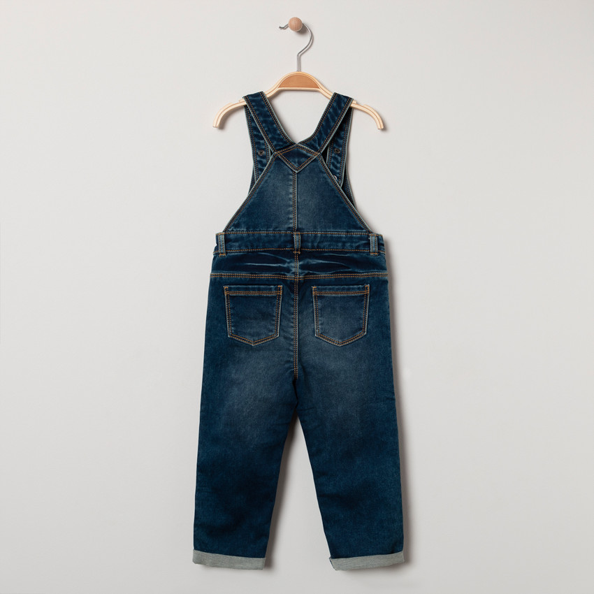 Salopette longue en jean effet used 