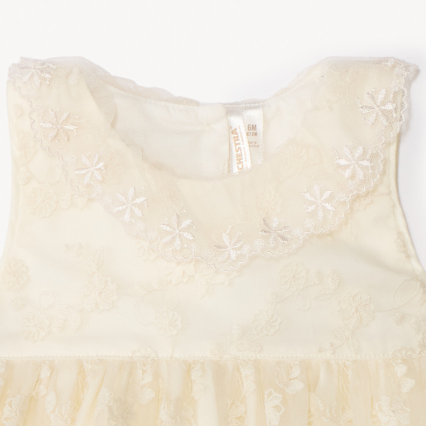 Σαλοπέτα κοντή 2 σε 1 από κεντημένο τούλι για κορίτσι μωρού 