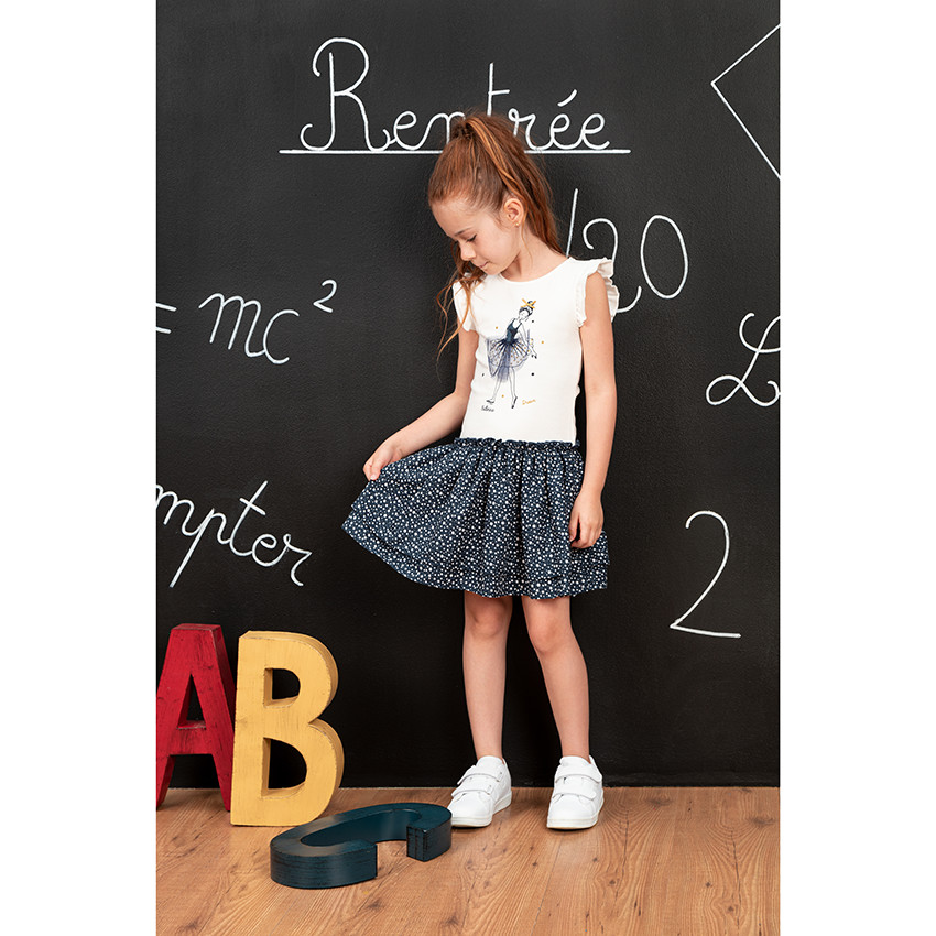 Κοντομάνικο φόρεμα 2 σε 1 με στάμπα χορεύτρια  