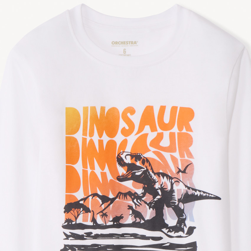 Μπλούζα με μακριά μανίκια jersey μονόχρωμη με soft print για αγόρι 