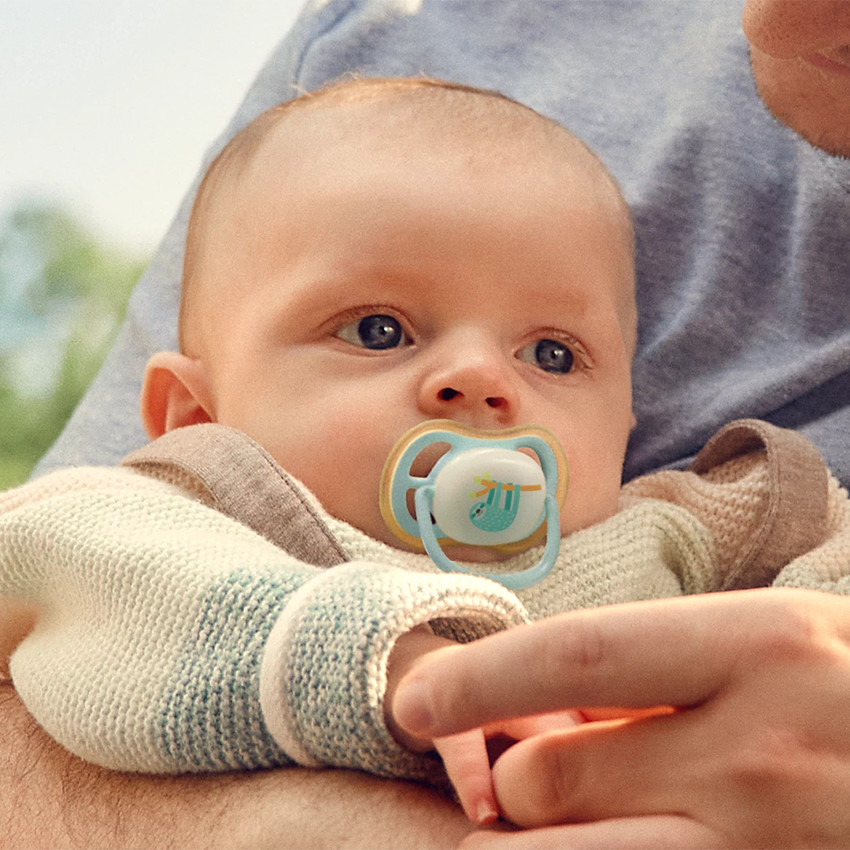 Lot de 2 sucettes silicone 0-6M Ultra Air nuit décorées 