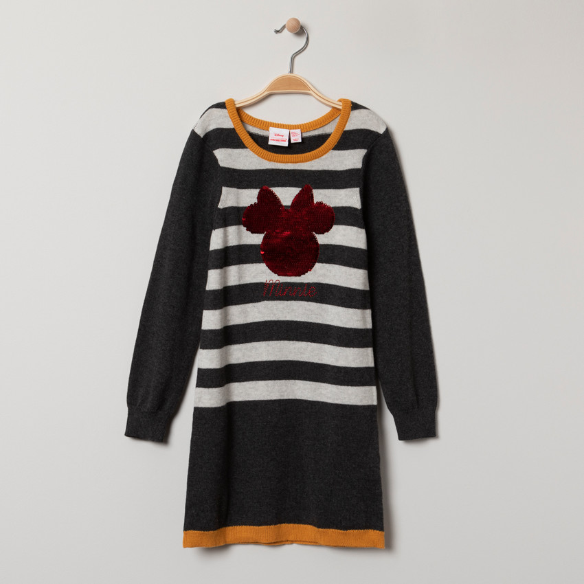 Μακρυμάνικο πλεκτό φόρεμα με σχέδιο  Minnie Disney και μαγικές παγιέτες   Additional Μακρυμάνικο πλεκτό φόρεμα με σχέδιο  Minnie Disney και μαγικές παγιέτες