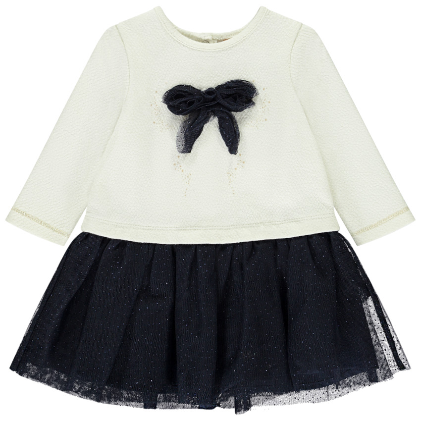 Γιορτινό φόρεμα 2 σε 1 bi-matière για bebe κορίτσι 