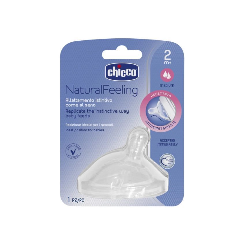 Chicco Natural Feeling Θηλή Μέτριας Ροής - 2M+ 