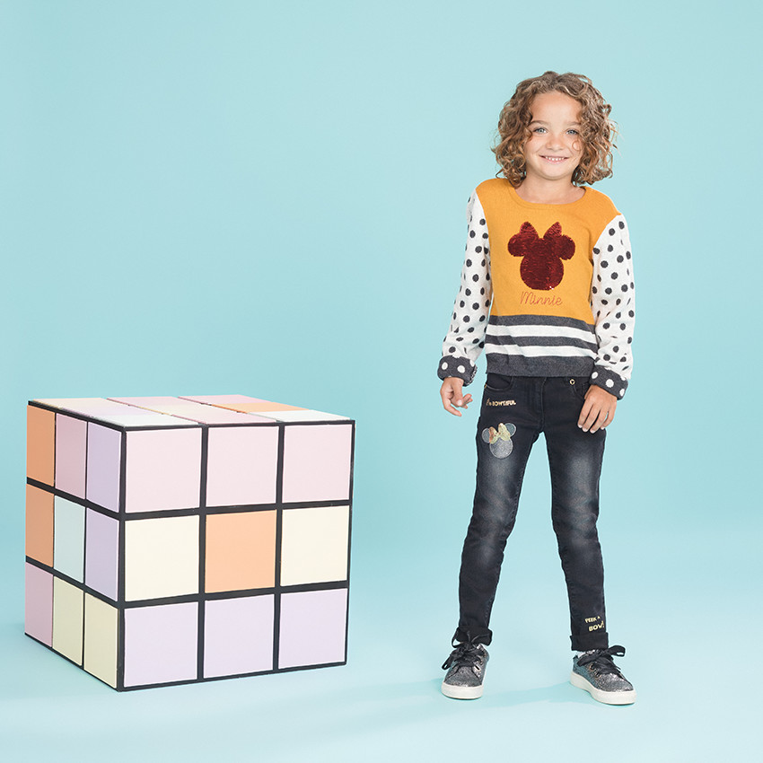 Pull en tricot à motifs jacquard et Minnie en sequins magiques Disney 