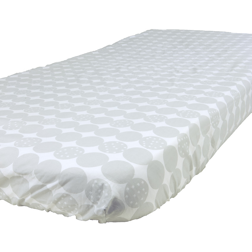 Lot de 2 draps housse élastiqués à pois/uni 60 x 120 cm  