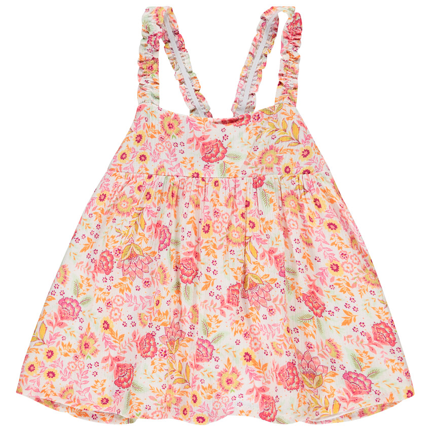 Top péplum effet crépon imprimé floral pour fille 