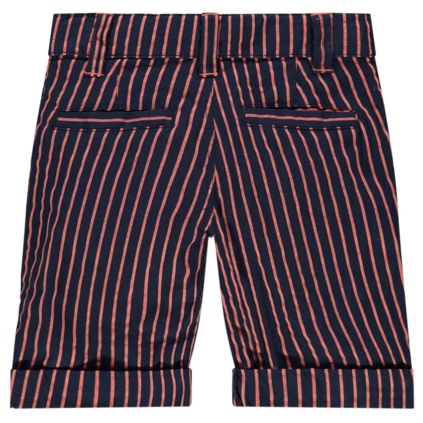 Βαμβακερή βερμούδα με λωρίδες που κάνουν αντίθεση 