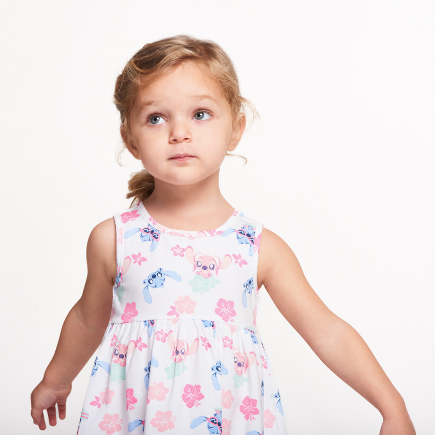 Αμάνικο φόρεμα jersey με σχέδιο Stitch & Angel Disney για bebe κορίτσι 