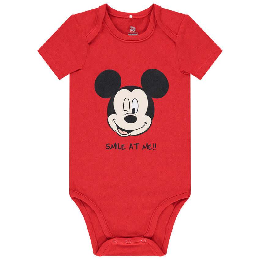 Body manches courtes en coton bio print Mickey Disney 