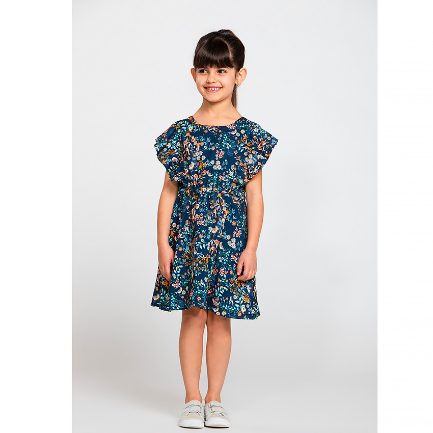 Robe manches courtes volantées et dos fantaisie pour fille  Additional Robe manches courtes volantées et dos fantaisie pour fille