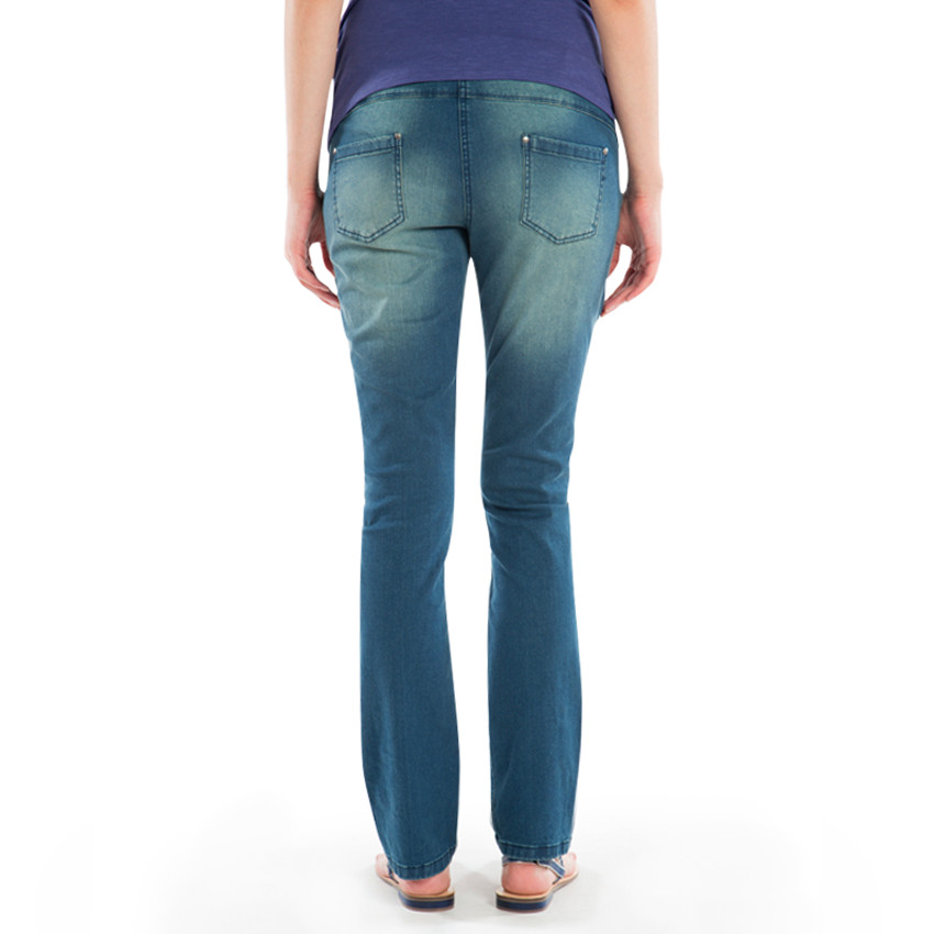Jeans coupe droite de grossesse effet used 
